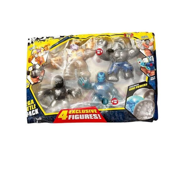 Goo Jit Zu Mega Battle Pack Rare Marvel Gray Hulk Shadow Spider Man Thanks - Picture 1 of 3